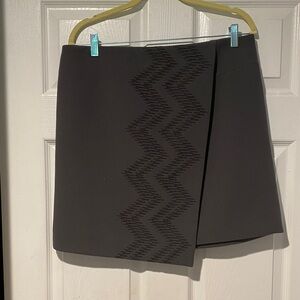 Lord & Taylor Black Mini Skirt with Zigzag Design